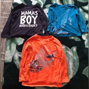 Bundle of toddler boys long sleeve shirts